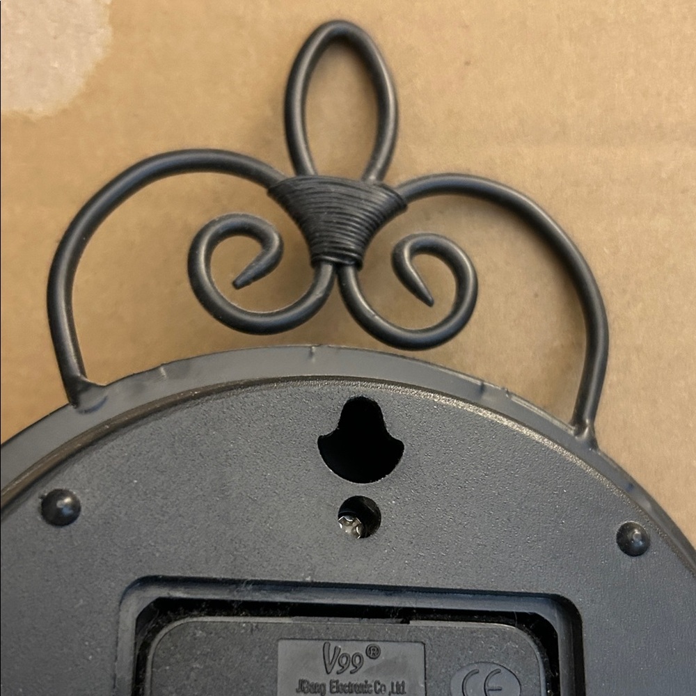 Black Wrought Iron Wall Clock by Unknown Brand - Picture 3 of 9